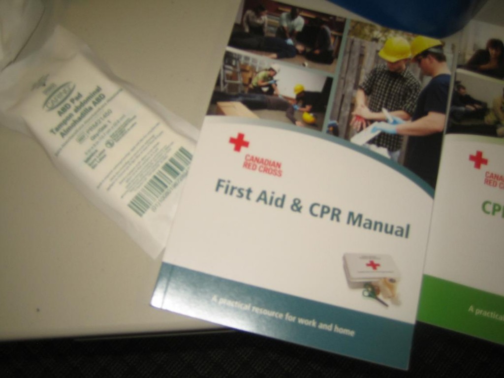 Red Cross first aid and CPR training manual